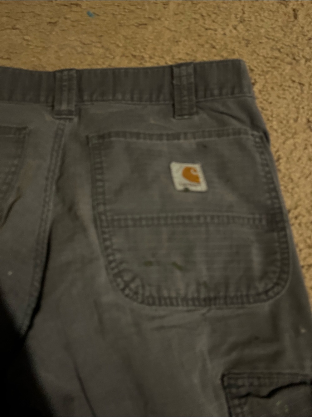 Carhartt Men’s Gray Cargo Pants with Logo Patch